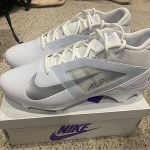 Nike Alpha White and Silver Cleats